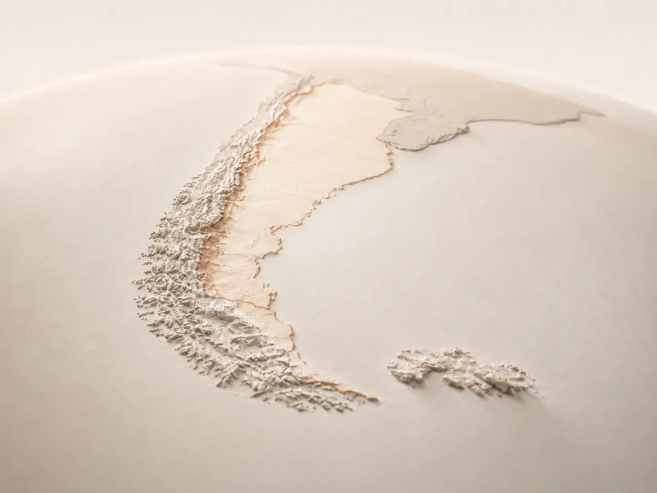 Relief map of Argentina